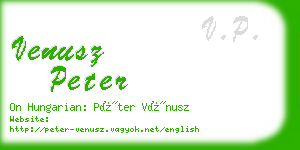 venusz peter business card